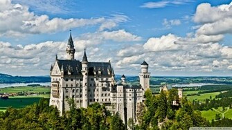 Castle Neuschwanstein As Seen From Marienbrucke Wallpaper
