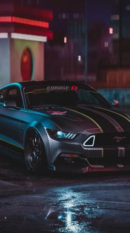 Ford Mustang Gt Neon Harmony 4k Mobile Wallpaper iPhone Android