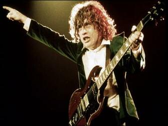 Angus Young Rock Guitar Legends Wallpaper