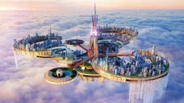 Floating City In The Sky Wallpaper Backiee