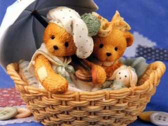 Cute Teddy Bear Couple Wallpaper