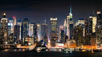 New York Manhattan Night Wallpaper