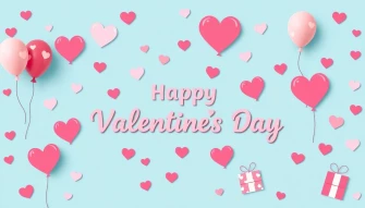 Blue Happy Valentines Day Wallpaper