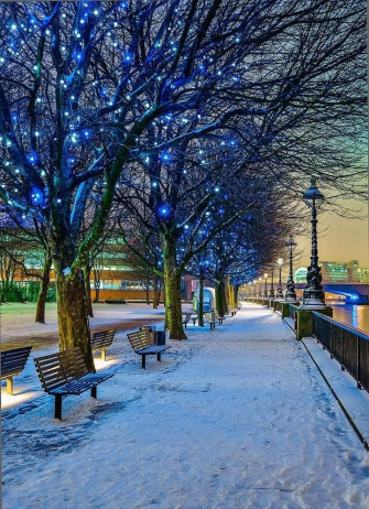 Navidad X Londres De La Web Blue Christmas Lights Winter