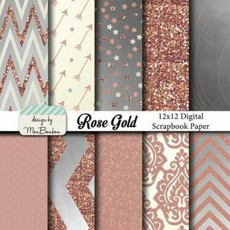 Rose Gold Metallic Background Digital Paper