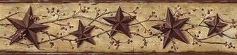 Country Stars And Berries Wallpaper Border