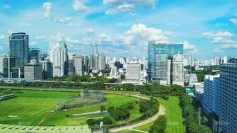 Foap Bangkok Cityscapes Golf Course With Skyscrapers