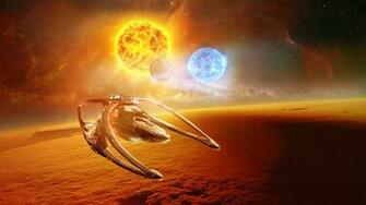 Andromeda Ascendant Space Sun Spaceship F Wallpaper Background