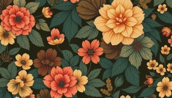 Retro Floral Wallpaper