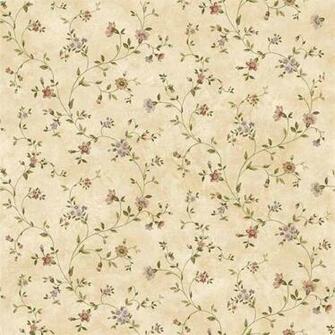 Beige Antique Floral Vine Wallpaper Rustic Country Primitive