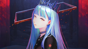 Beautiful Anime Girl Blue Hair Wallpaper iPhone Phone 4k 1510f