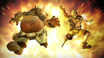 Junkrat Roadhog In Junkertown Overwatch Wallpaper