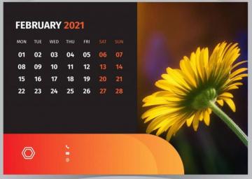 February Desktop Calendar Wallpaper