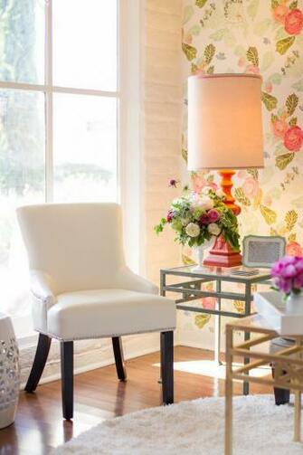 Watercolor Peony Wallpaper Interior Design