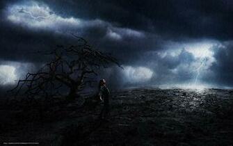 Wallpaper Man Rain Storm Desktop In The
