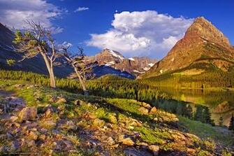 Wallpaper Glacier National Park Mountains Lake Landscape