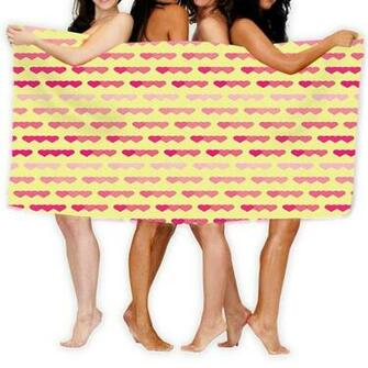 Amazon Bath Towel Beach Colored Heart Background
