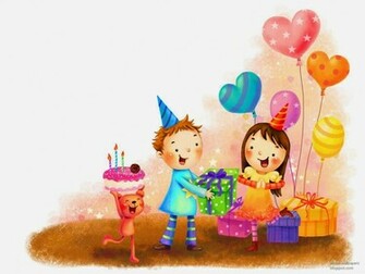 Cute Happy BirtHDay Heart Greetings Cards To Wish Kids