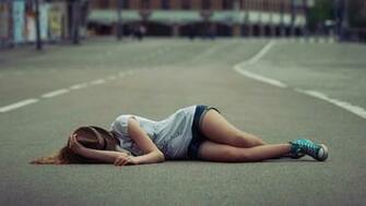 Sad Alone Girl On Road HD Wallpaper Happy