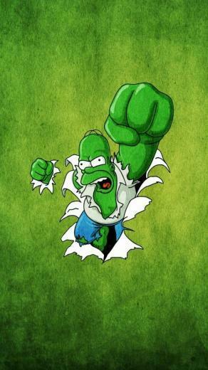 Funny Homer Simpsons Hulk HD Wallpaper For iPhone Is A Fantastic