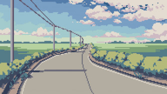 Road In Aesthetic Pixel Art HD Wallpaper