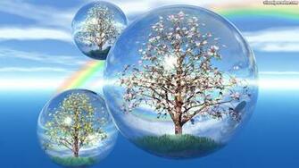Flowers Blossoms Crystal Globe Blossom Flower Bud 3d Wallpaper