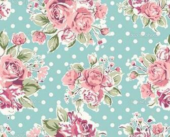 Green Floral Wallpaper On Seamless Vintage Pink Flower