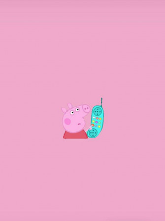 Peppa Pig On A Phone Screen With Pink Background