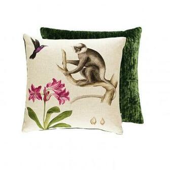 Capuchins Monkey Cushion Boysenberry By Sanderson Brewers Home