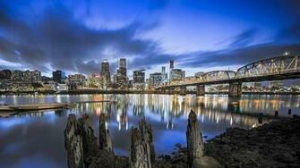 Portland Skyline And Willamette River Oregon Ben Coffman