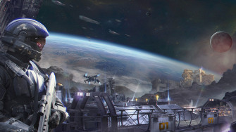 Photo Halo Helmet Warriors Surface Of Planets Space