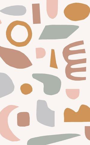 Pastel Rustic Abstract Shapes Wallpaper Mural Hovia