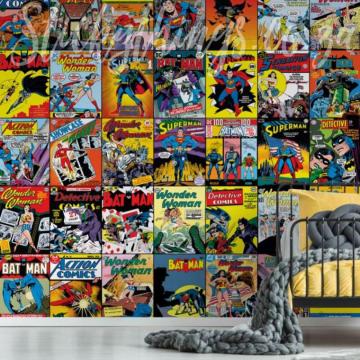 Dc Comics Wall Mural Vintage Comic Book Covers Wallpaper