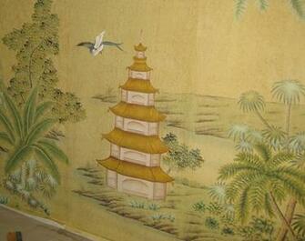 Wallpaper Chinoiserie Silk Chinese