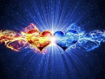 Wallpaper Red And Blue Flames 3d For Desktop