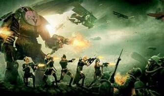 Emily Browning In Sucker Punch Epic Battle Scene Desktop Wallpaper