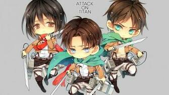 Attack On Titan Chibi Anime Eren Levi Mikasa Jpg