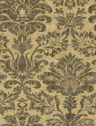 Lavinia Yellow Distressed Damask Modern Wallpaper By