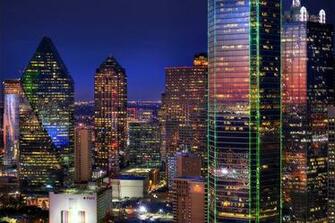 Wallpaper Night City Usa Texas Dallas Tower Street Lights