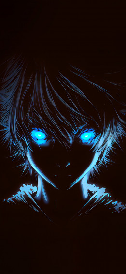 Boy With Blue Glowing Eyes Anime Wallpaper 4k