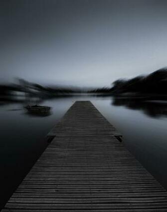 Pier Bw Night Fog Blur Stock Photos Image HD Wallpaper