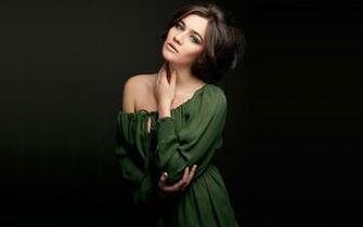 Girl Black Background