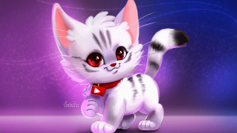 Wallpaper 4k Cute Kitty Digital Art