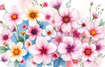 Watercolor Flowers Wallpaper