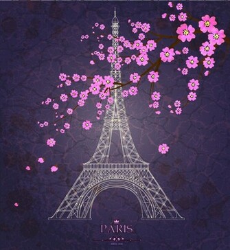 Vintage Eiffel Tower Design Background Vector