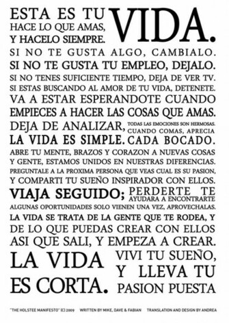 Holstee The Manifesto En Espanol
