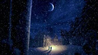 Beautiful Winter Night Wallpaper Net