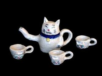Japanese Lucky Cat Tea Set By Faeanna