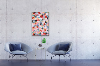 Blooming Flower Fields Acrylic Painting On Watercolor Paper