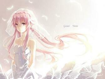 Mirai Nikki Feathers Gasai Yuno Pink Eyes Hair